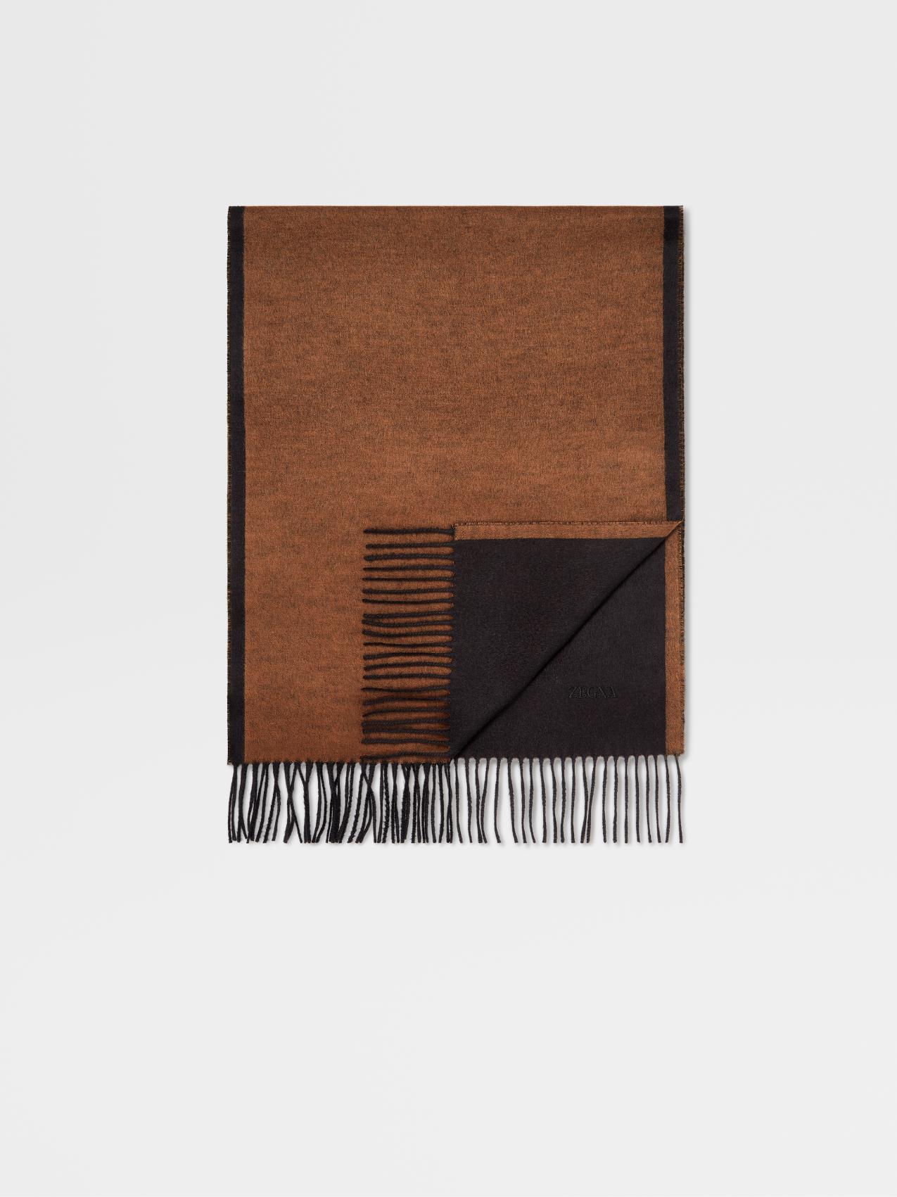 Black and Foliage Silk Scarf
